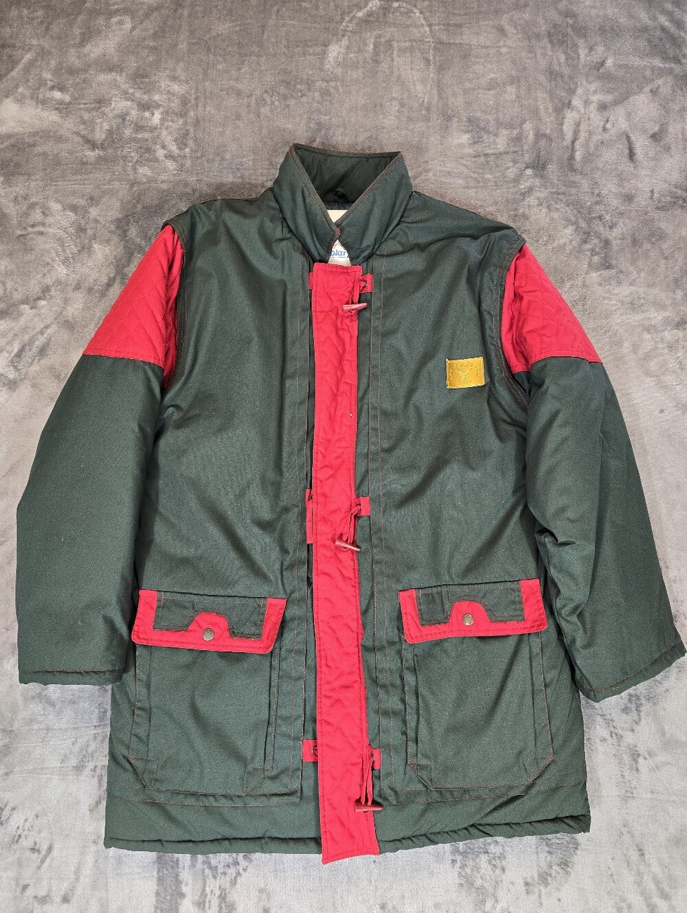 Vintage Polar Patrol Winter Parka Jacket Size Large Hunter Green Red Snow Ski